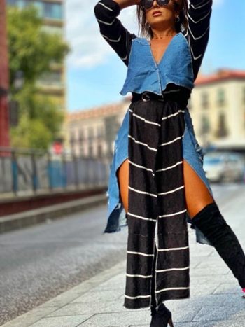 Chaqueta punto y vaquera.