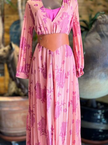 Vestido plisado Flores