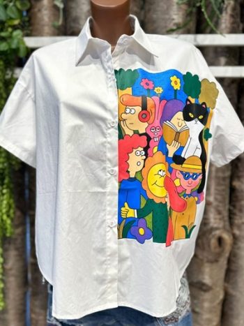 Blusa blanca Pinturas