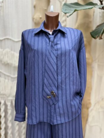 Camisa corbata azul
